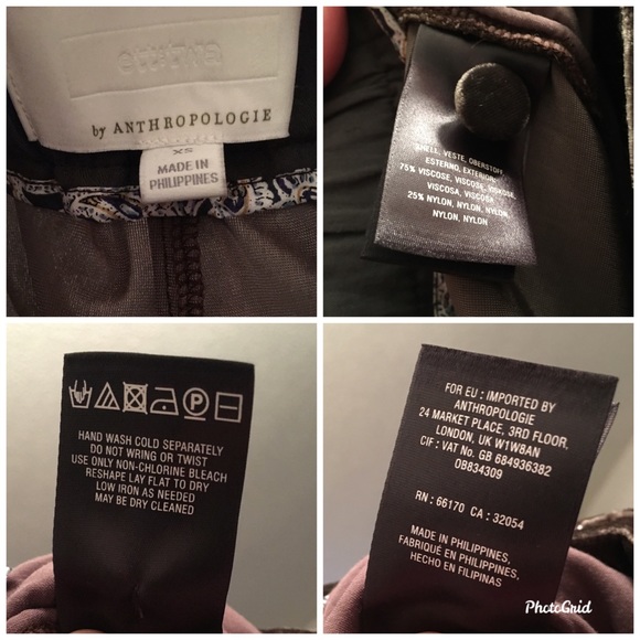 Ett:twa for Anthropologie Cuff Velvet Trouser XS-S - Picture 9 of 9